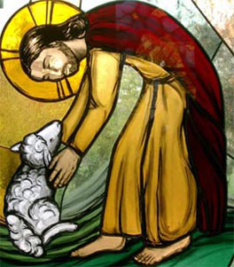 Glasmalerei guter Hirte